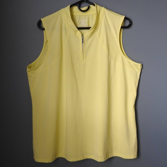 Tribal Sport Zip Yellow Golf Sleeveless Top XL - Picture 1 of 8